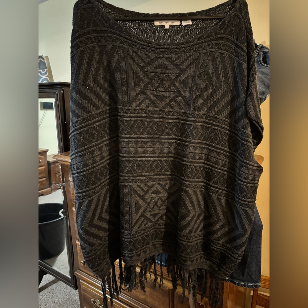 Eight Eight Eight Black Textured Knit Top